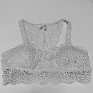 White lace racer-back bralette